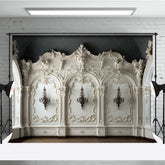 Lofaris Luxurious Pure White Wall Medieval Lamps Photo Backdrop